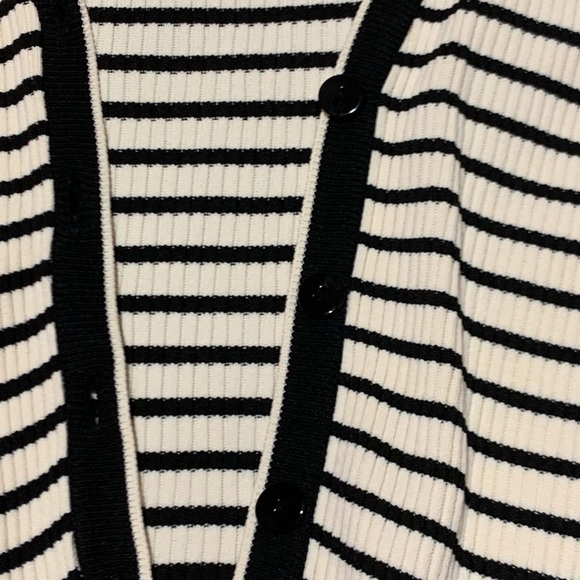 Zara knit black/cream striped cardigan - Picture 8 of 8